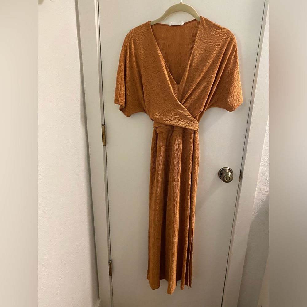 All in Favor Small cocktail MIDI Dress orange
